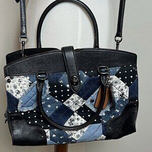 COACH MERCER Satchel Canyon Quilt Denim Bag 37976